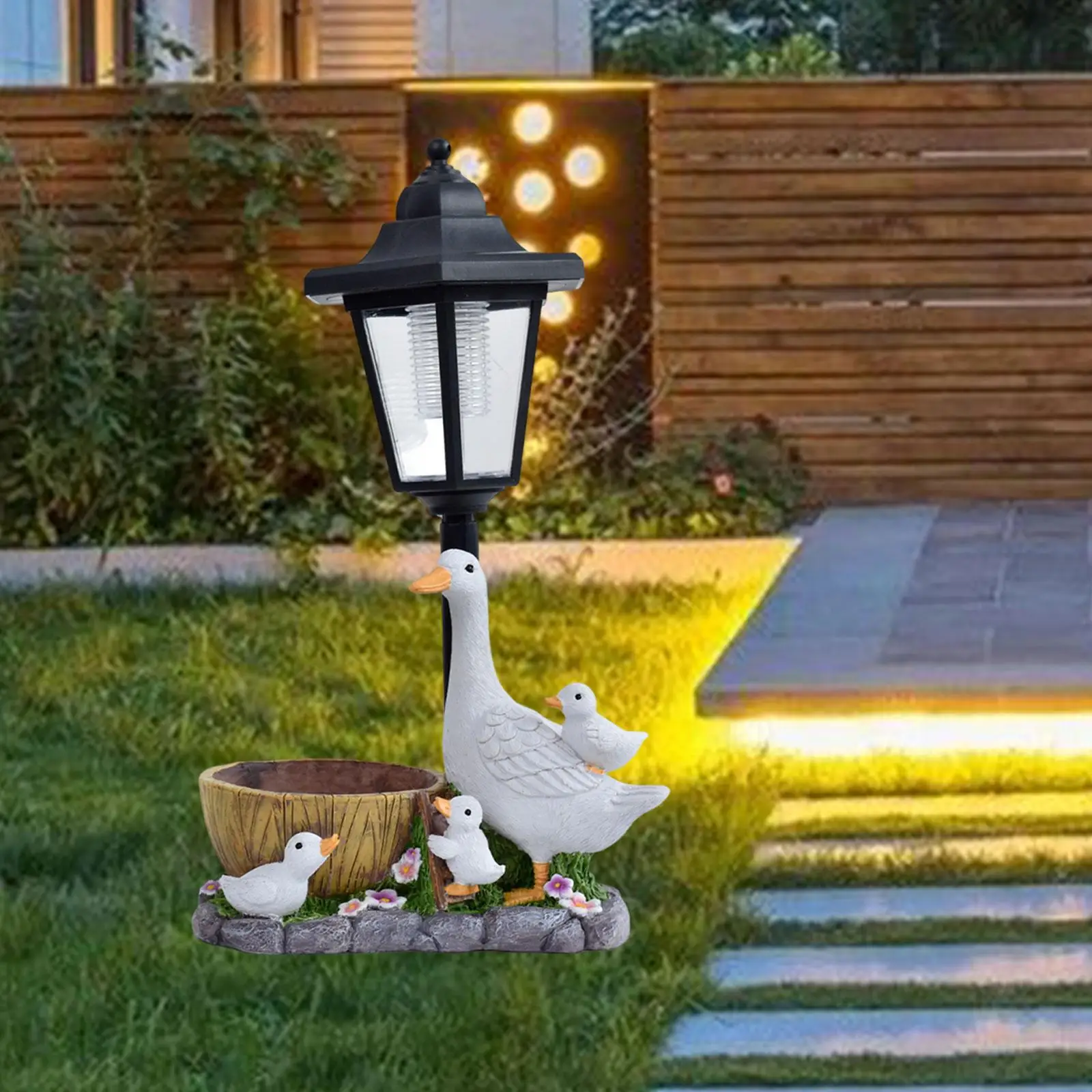 

Outdoor Garden Statue with Solar Lantern,Landscape Lamp Figurine Lovely Animal Figurine for Garden,Patio Yard Lawn Courtyard