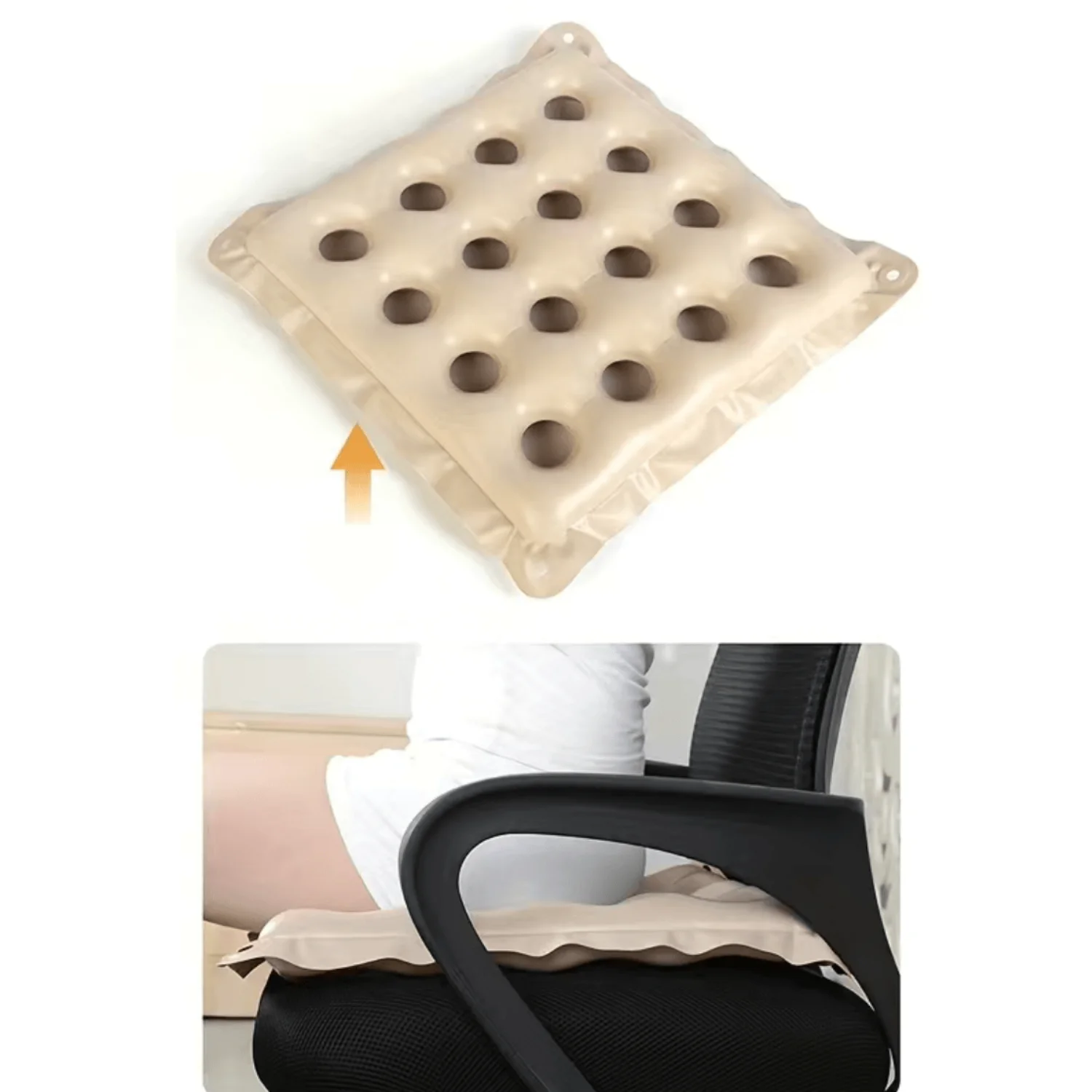 1pc Car Seat Cushion, Office Chair Cushion, Air Seat Cushion for Adults, Anti-decubitus Inflatable Wheelchair Seat, Hip Support 