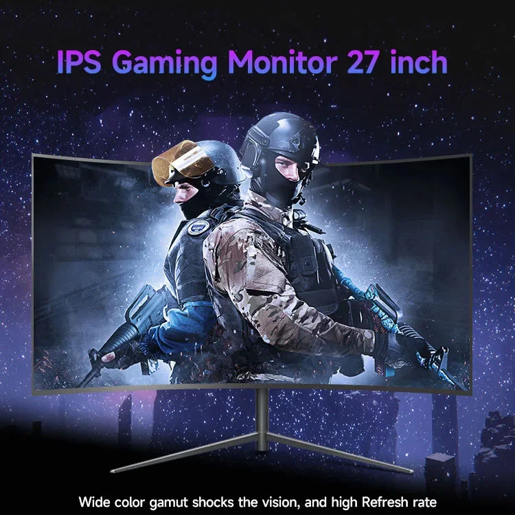 Neues Design, 75 Hz, 144 Hz, Monitore, rahmenloser LCD-Monitor, PC-Computer, gebogener Flachbildschirm, 27-Zoll-Gaming-Monitor