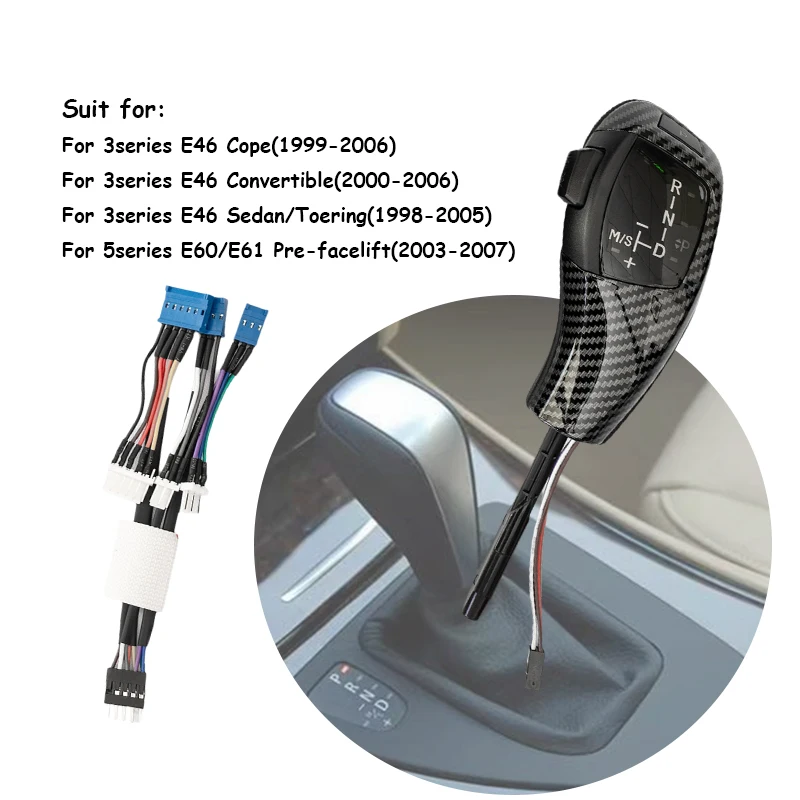 

E83 E46 Car LED Gear Shifter Handle Lever Modified Sport Style For BMW 3/5series E60 E61 X3 2004-2010 Automobile Accessories