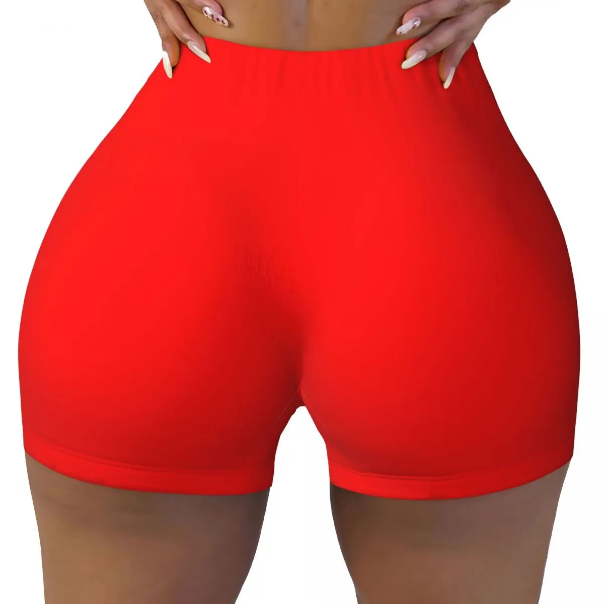 

Custom Red Running Volleyball Gym Shorts Women's Athletic Workout Yoga Shorts