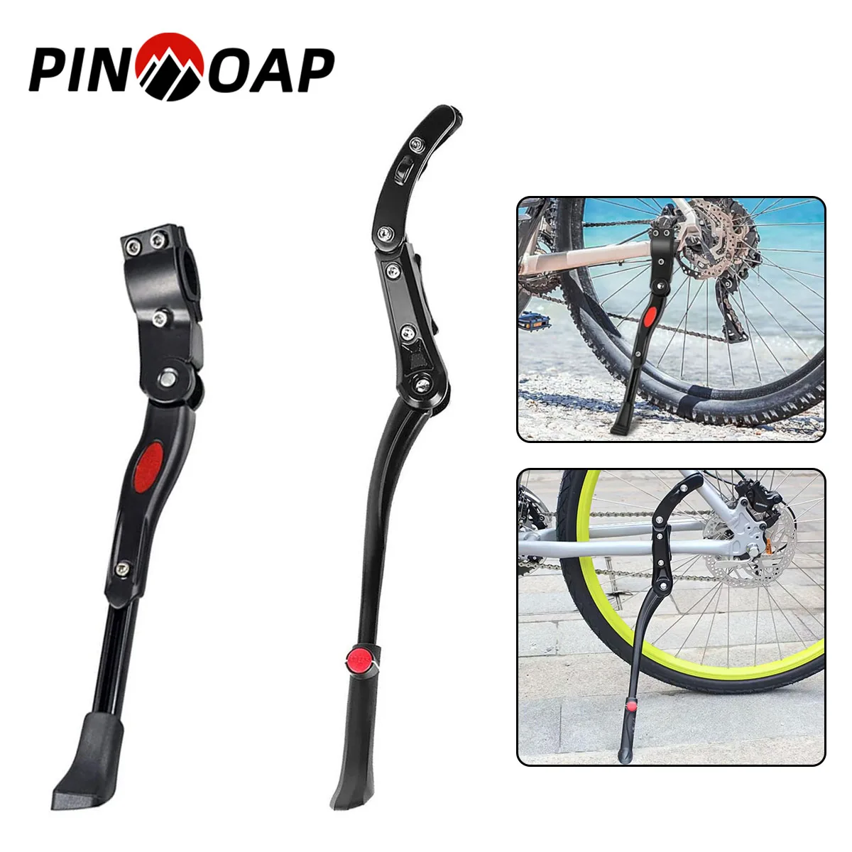 PINMOAP 1PC verstellbarer Fahrradständer, robuste Aluminiumlegierung, stabile Unterstützung, Fahrradstativ, geeignet für Mountain Road-Fahrräder