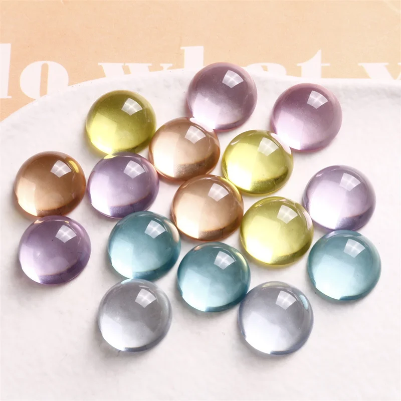 Summer style 100pcs/lot 16mm color Transparent geometry rounds shape resin cabochon beads diy jewelry garment hair accessory