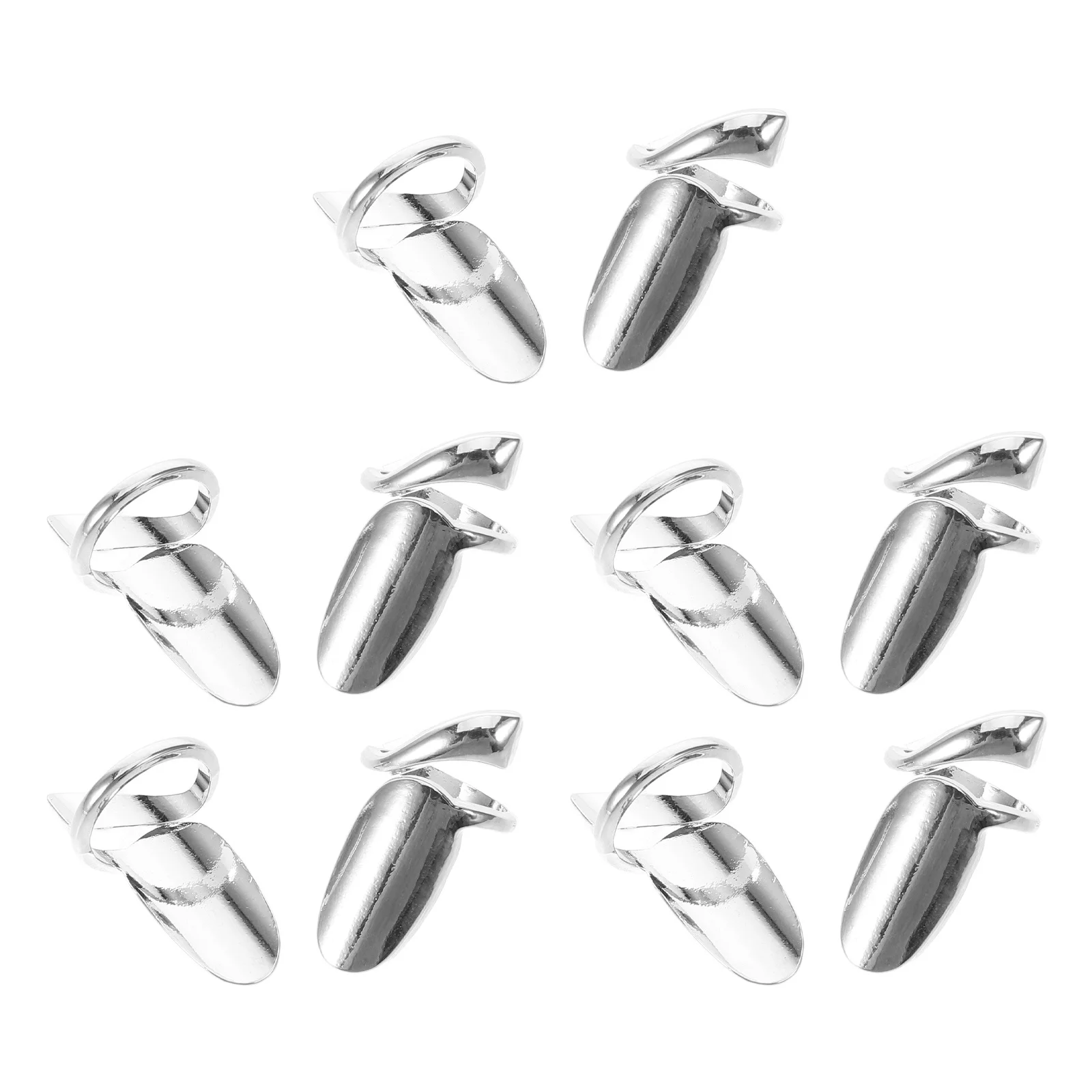 

10pcs Nail Rings For Women Adjustable Removable Fingernail Covers Protective False Tip Jewelry Vintage Alloy Manicure Decoration