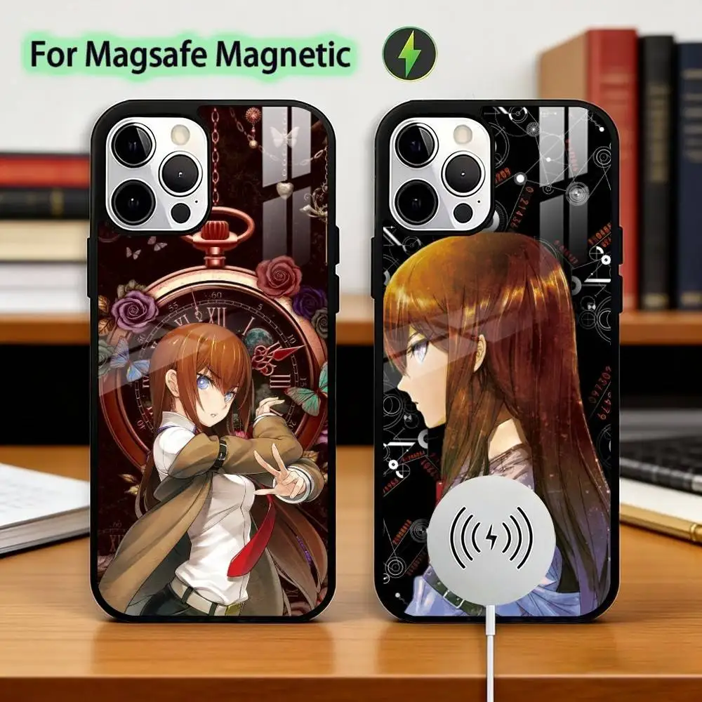 Steins Gate Anime Phone Case For iPhone17,16,15,14,13,12,11 Plus,Pro Magnetic with Magsafe Wireless Charging