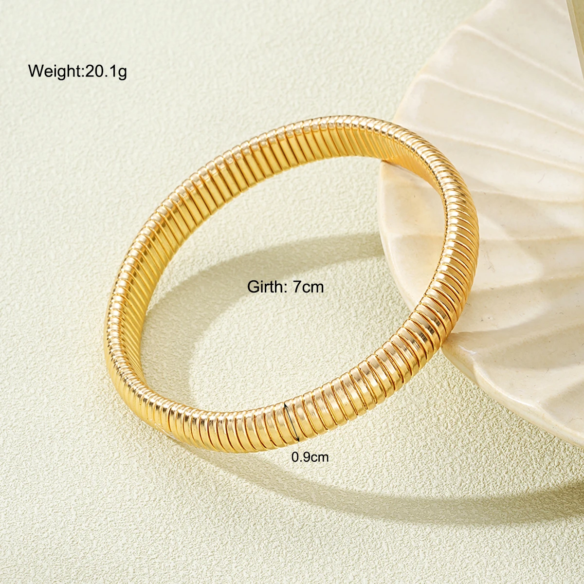 Vintage Gold Color Bangles for Women Chunky Stretch Thick Metal Wide Wristband Bracelets Set Fashion Unisex Jewelry Gifts 2024