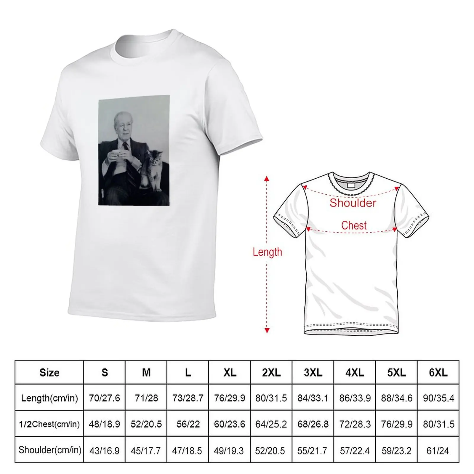 Borges and cat T-Shirt T-shirt short quick drying shirt korean fashion t shirts for men graphic