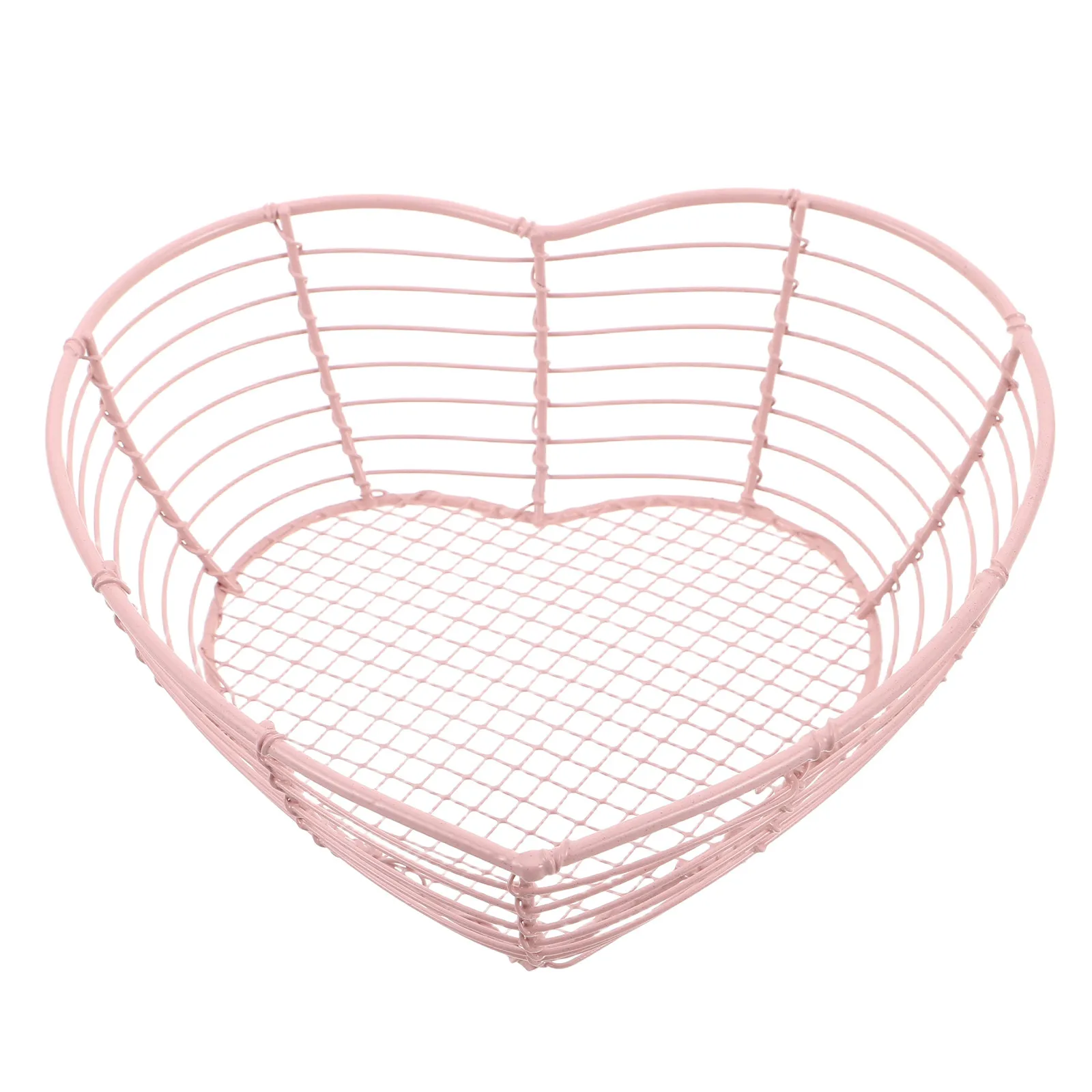 

Heart Shaped Wire Basket for Serving Bread Fruits Snacks Candies and Condiments Lightweight Stackable for Kitchen Counter Shelf
