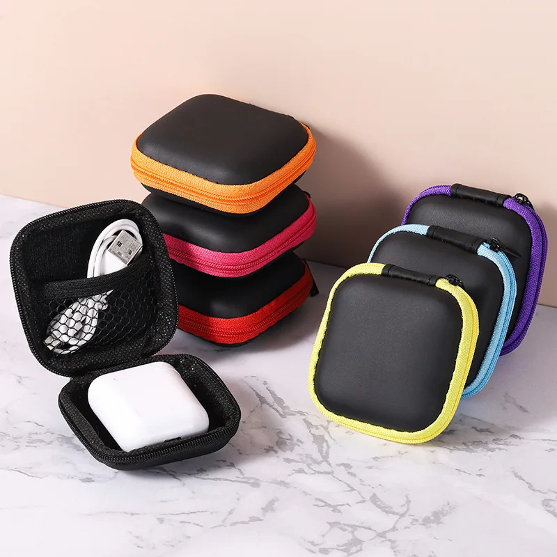 Earphone Cute Coin Purse Zipper Wallet Women Men Travel Key USB Cable SD Card Holder Storage Mini Purses Bag Case Ladies 2023