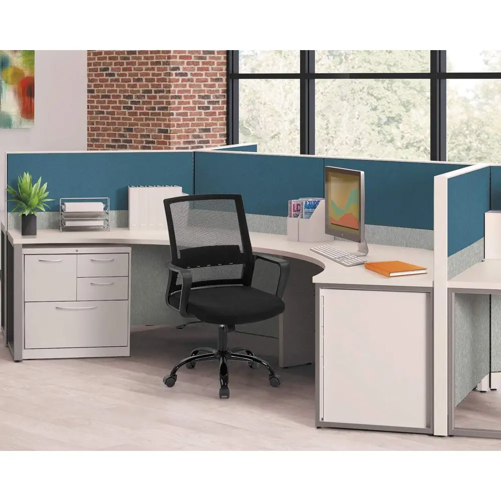 Office Chair Ergonomic Desk Chair Mid Back Computer Chair with Lumbar Support Armrests Breathable Mesh Height Adjustable Chair R