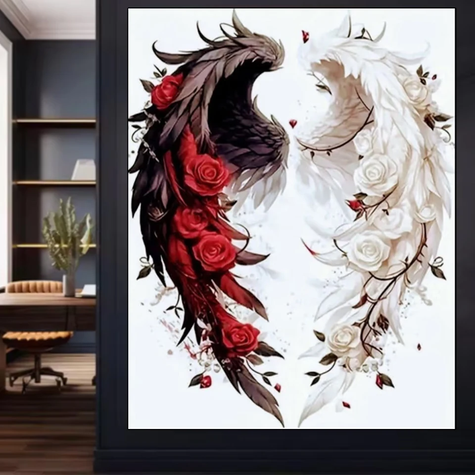 

5D DIY Diamond Painting Art Angel Wings Full Square Round Rhinestone Cross Stitch Handmade Mosaic Home Decoration Christmas Gift