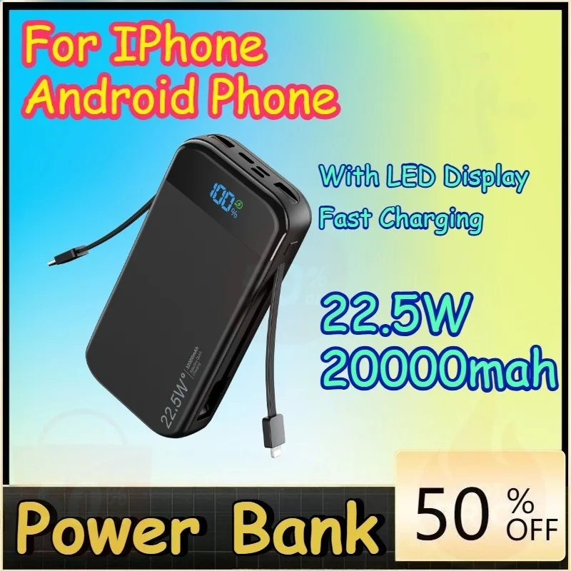 

CCC 22.5W 20000mah Power Bank Fast Charging Portable Charger External with LED Display for IPhone Android Phone PowerBank