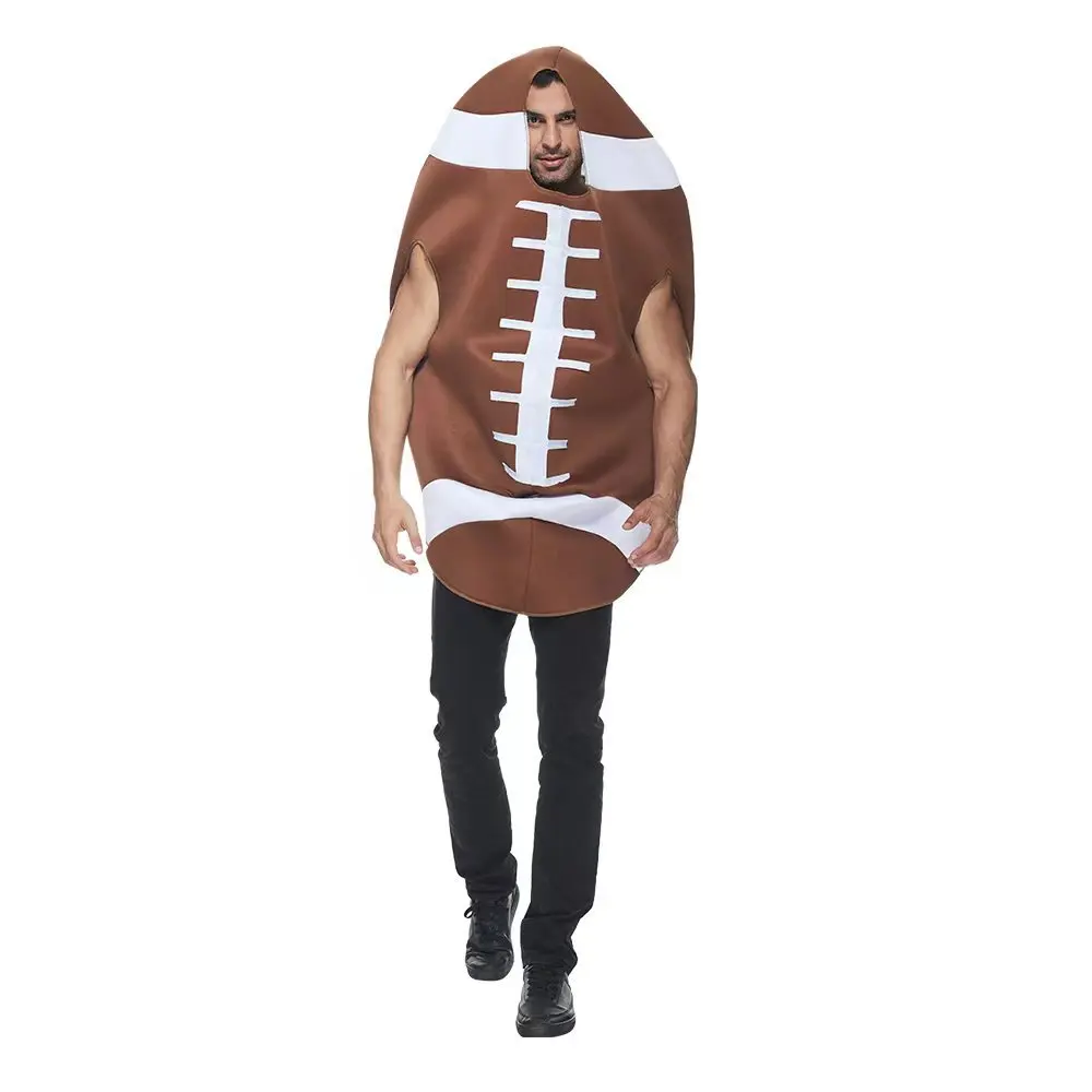 Halloween Rugby Cosplay Kostüm lustige braune Rugby Party Cosplay Outfit Kleid Aktivitäten Anzug für Männer Frauen