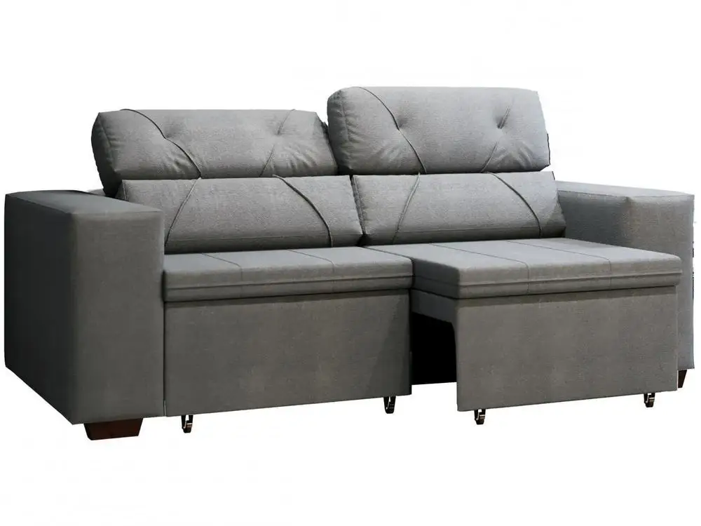 3 Places Suede Recliner Retractable Sofa