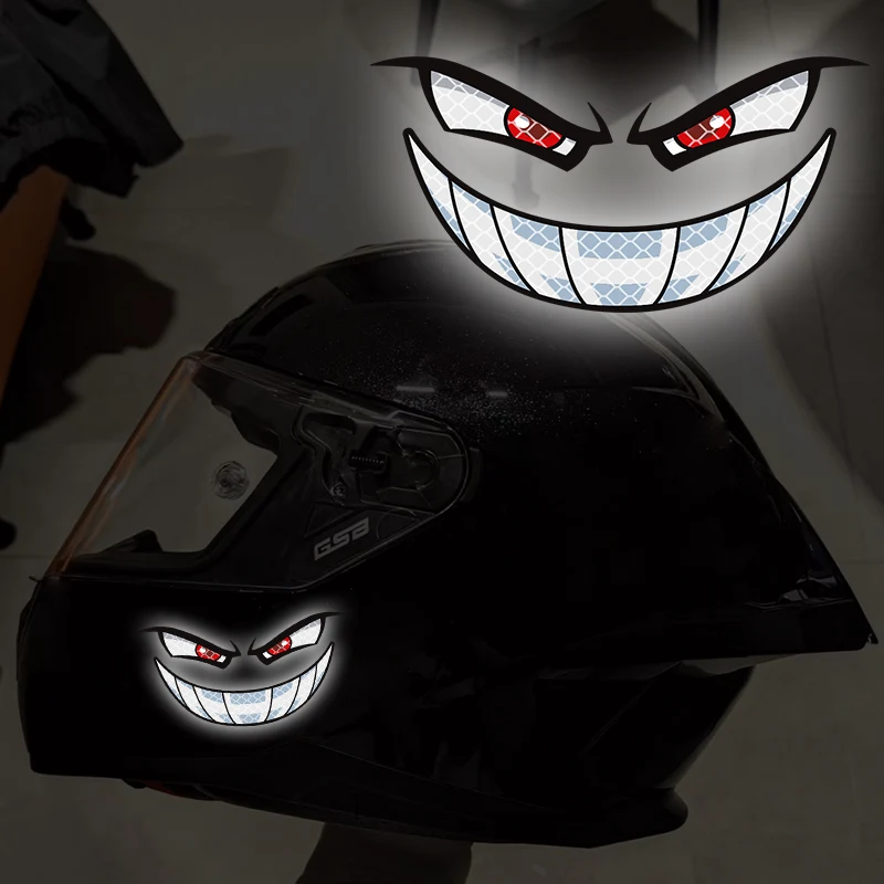 1PC Reflective Demon Eyes Motorcycle Stickers Night Warrning Waterproof for Motorbike Fuel Tank Helemt Fairing Vinyl Decals