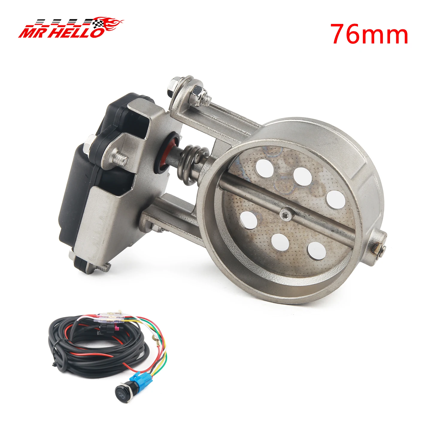 Motorfiets Uitlaatpijp Systeem Locomotief Geluiddichte Rvs Klep Elektronische Schakelaar Knop Controle 51/60/63/70/76mm