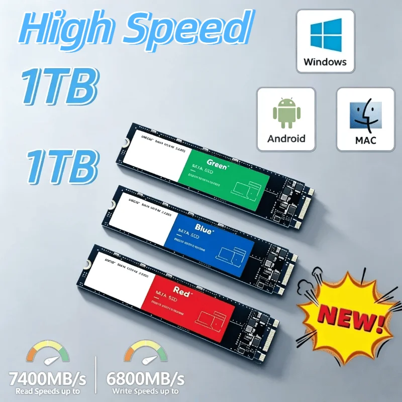 

High Speed M.2 NVMe SSD 1TB 2026 New Internal Solid State Drive Hard Disk for Desktop Laptop PC Computer Upgrade Pro