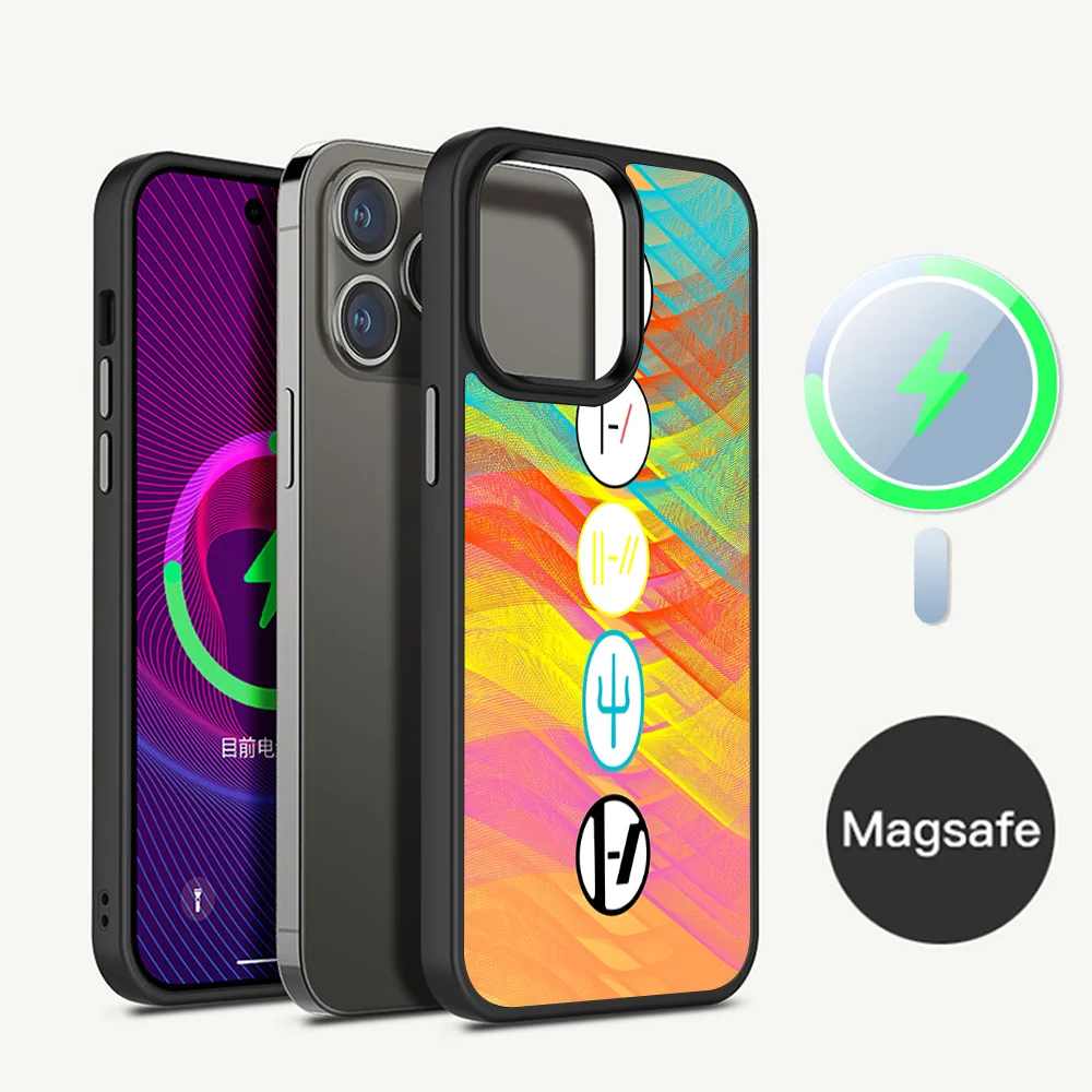 T-Twenty One Pilots Phone Case Magnetic Case For IPhone 16 14 13 12 11 15 Pro Max Plus For Magsafe Wireless Charge Cover