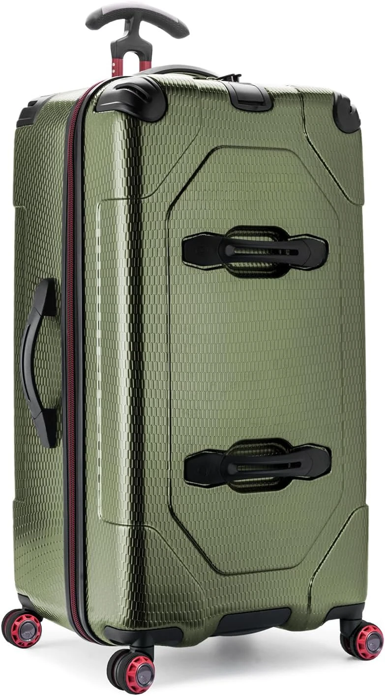 Hardside Spinner Trunk Luggage, Expandable, Dark Green