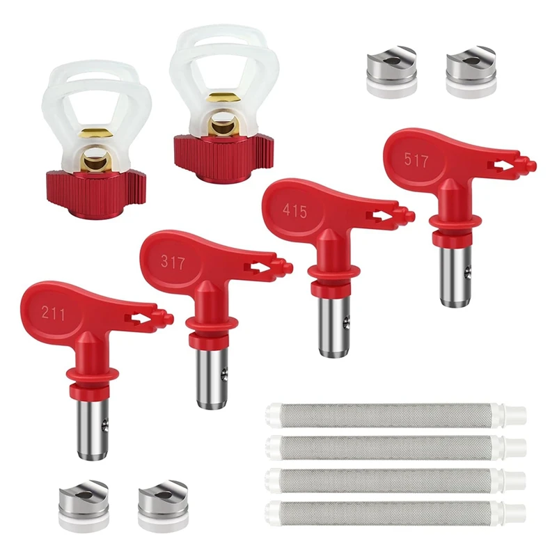 Panas! Ujung nozel cat semprot tanpa udara bolak-balik, dengan pelindung ujung nozel kursi & filter semprotan cat untuk semprotan tanpa udara