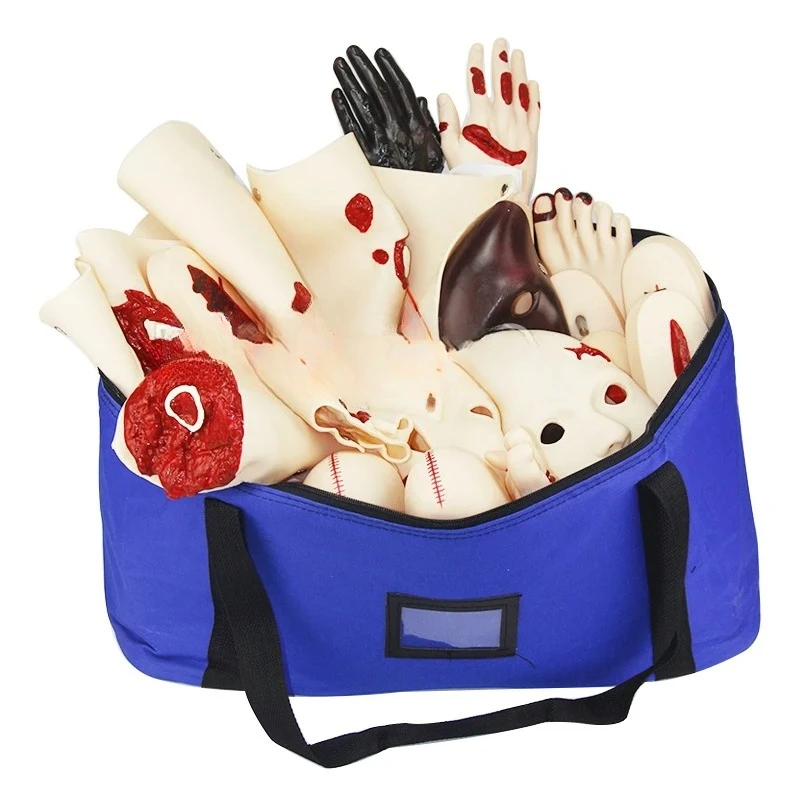 Professional High Simulation Trauma Training Model, 16 PCs Emergency First Aid Care Teaching Equipment for Nursing EMT Training