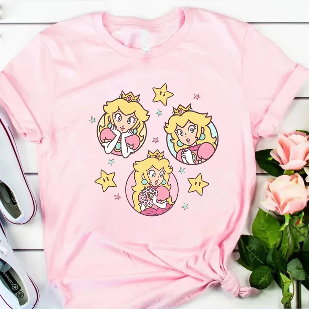 Retro Princess Tshirt Harajuku It’s Peach Time Shirts Peach Graphic T Shirts Cute Female Short Sleeve Tops Birthday Gift for Her