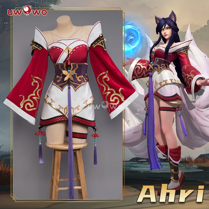 IN STOCK UWOWO League of Legends/LOL: Ahri Champion Nine Tails Wildd Riftt Game Cosplay Costume Ahri Halloween Cosplay