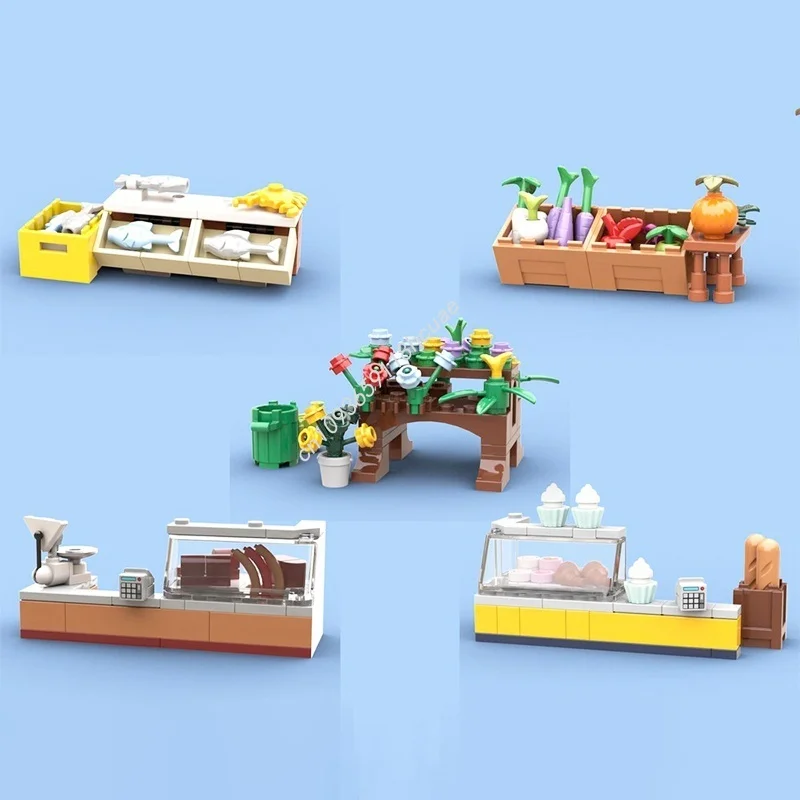 1567 pezzi MOC Market Hall modello modulare blocchi di costruzione costruzione assemblare giocattoli fai da te idea regalo di Natale mattoni compleanno per bambini