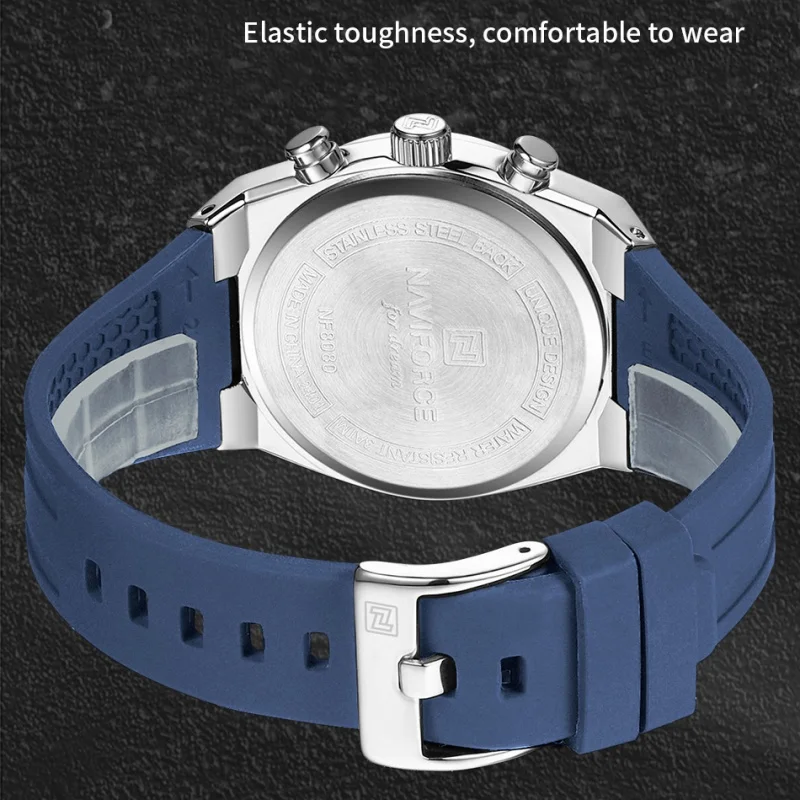 Men's Multifunctional Chronograph Silicone Strap Watch