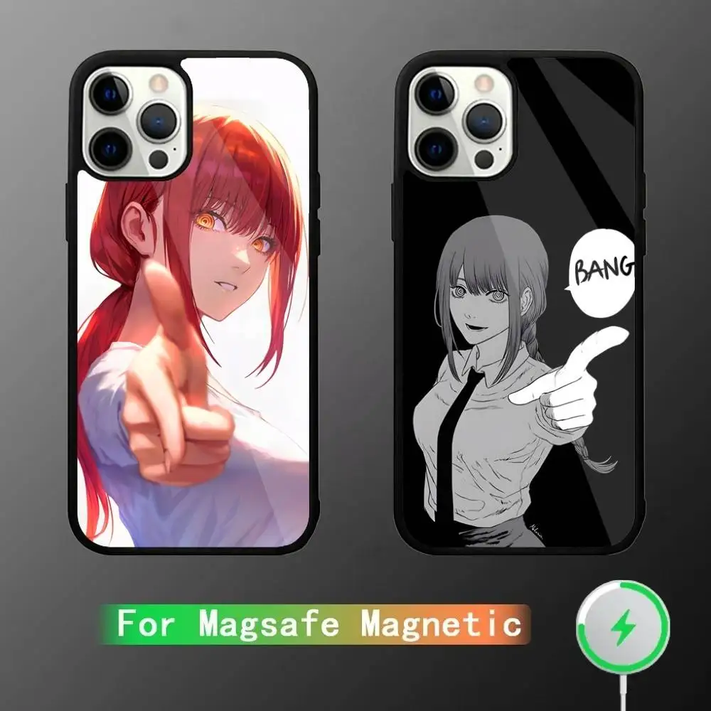 

C-Chainsaw Man Makima Phone Case For iPhone 16,15,14,13,12,11,Plus,Pro,Max Mini Magsafe Magnetic Wireless Charging
