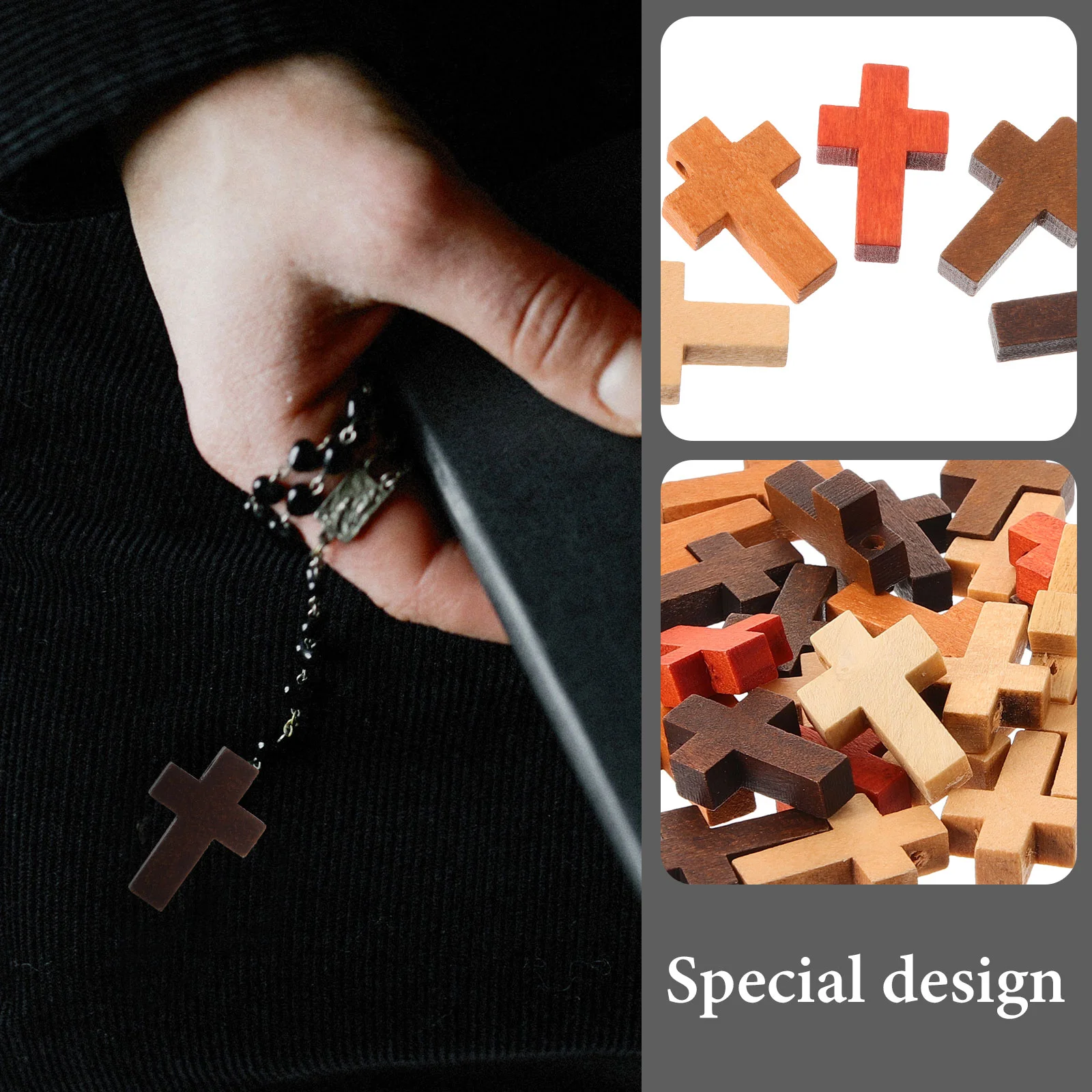 50 Pcs Wooden Charms for Decoration Jewelry Making Craft Pendant Beads Wood Material Excellent Durability Easy Wear