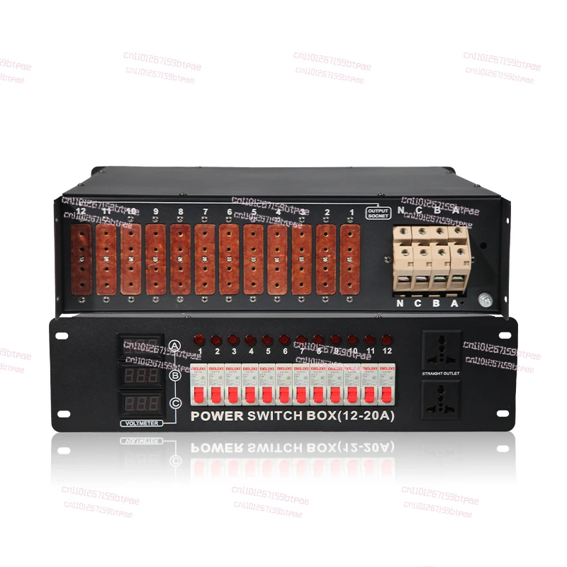 12-Channel power supply through box, wedding stage lighting 24-channel 40A distribution box, 6KW power supply per channel