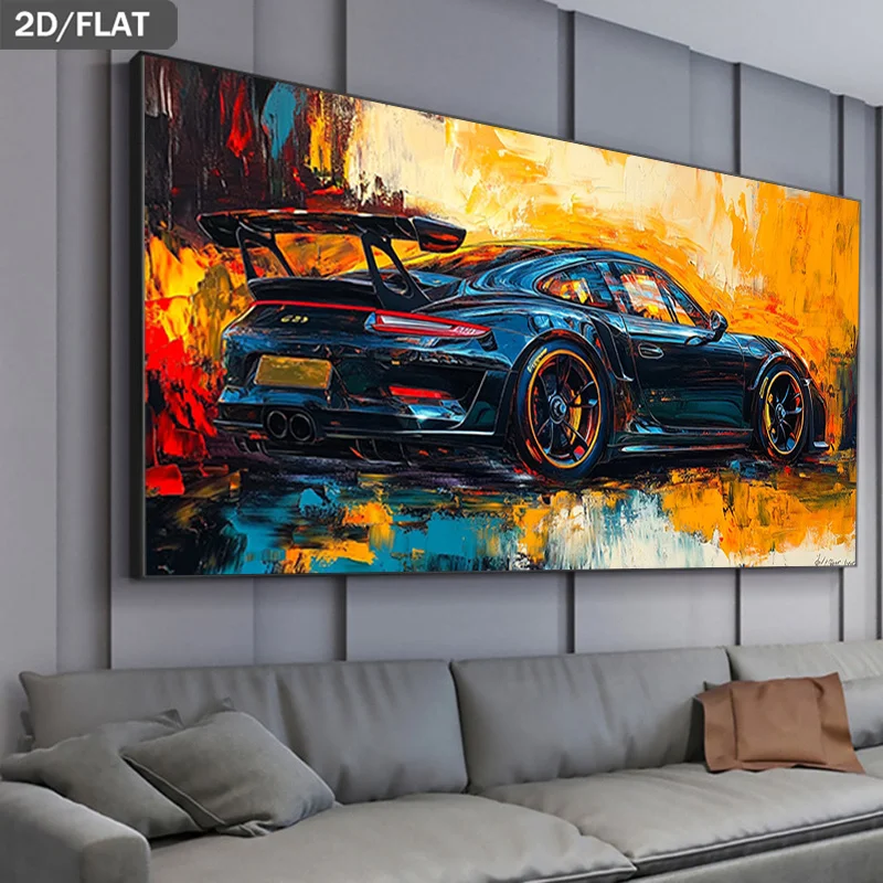 

2D/Flat Frameless Modern Colorful Automotive Canvas Wall Art, Atmosphere Abstract Car for Modern Wall Decortion in Living Rooms