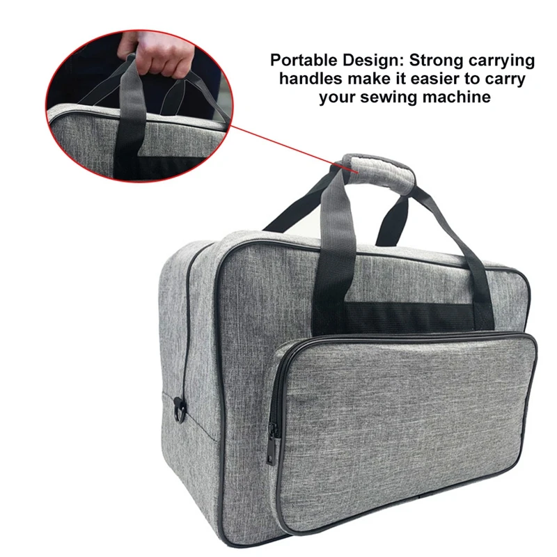 Anti Scratch Sewing Machine Bag With Handles Storage Case Zipper Closure Large Capacity Bag For Sewing Accessories