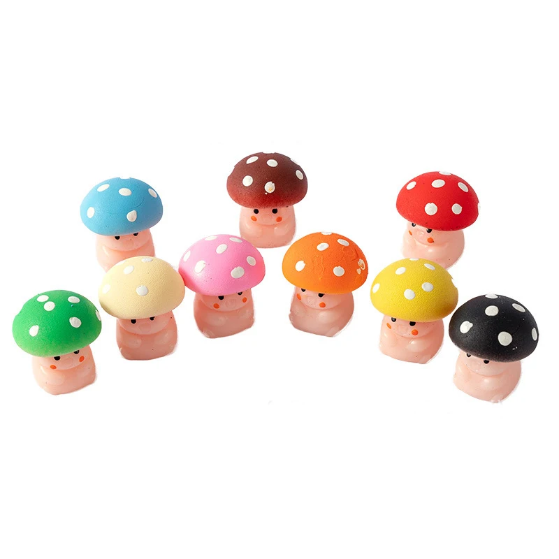 5 Stuks Creatieve Schattige Kleine Paddestoel Pinch Speelgoed Voor Kinderen Volwassenen Stress Paddestoel Groenten Squeeze Squishy Fidget