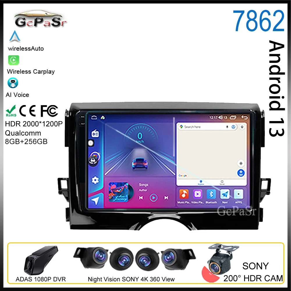 

Car QLED Android For Toyota Mark X 2 X130 2009 - 2019 Multimedia Monitor Video Player 7862 Navigation Stereo No 2din Screen DVD