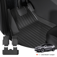 YZ For Tesla Model Y Juniper 2025 TPE Floor Mat Carbon fiber pattern Car waterproof Anti-Slip Trunk Floor Liner Backrest Mats