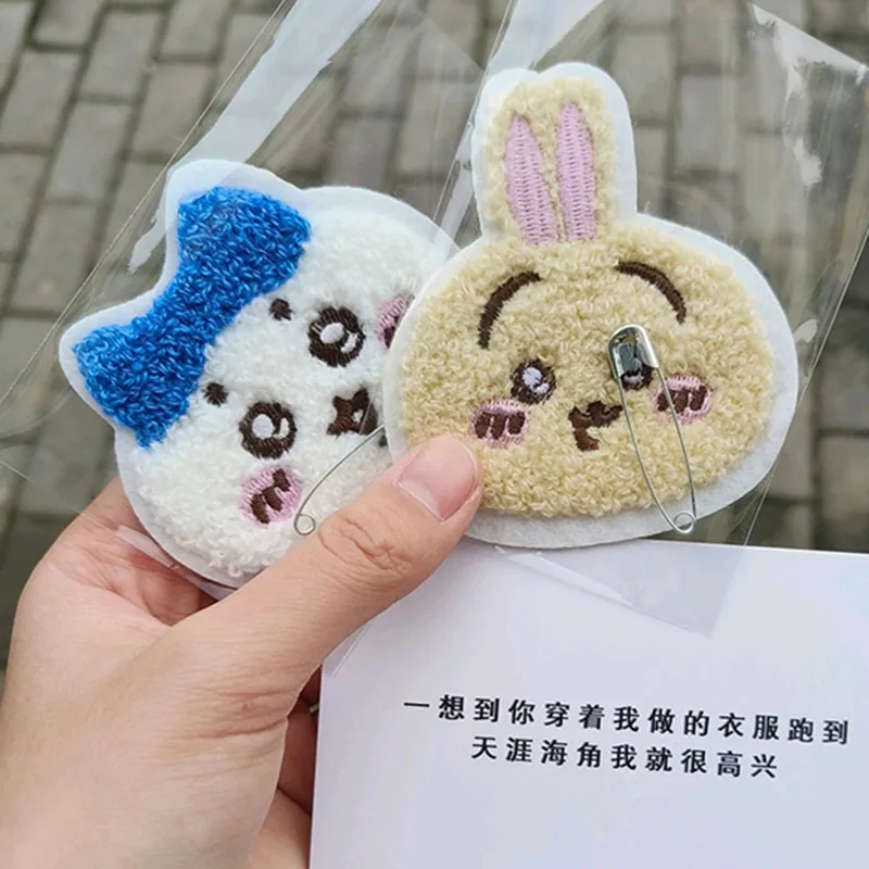 Chiikawa Character Plush Brooch Cute Cartoon Usagi Pin Diy Chiikawa Mini Decorative Accessory Hachiware Handmade Badge