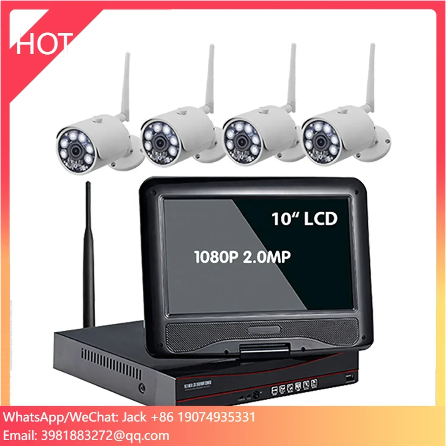 

All in One 4 Channel CCTV Kit NVR Wireless Camera Set Security Wifi Infrared IP66 2MP 4CH 1080P NVR CCTV Surveillance Systems