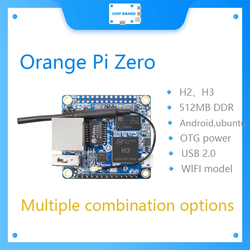 

Orange Pi Zero 512MB H2 H3+ Open Source Single Board Computer, Run Android 4.4, Ubuntu, Debian Image