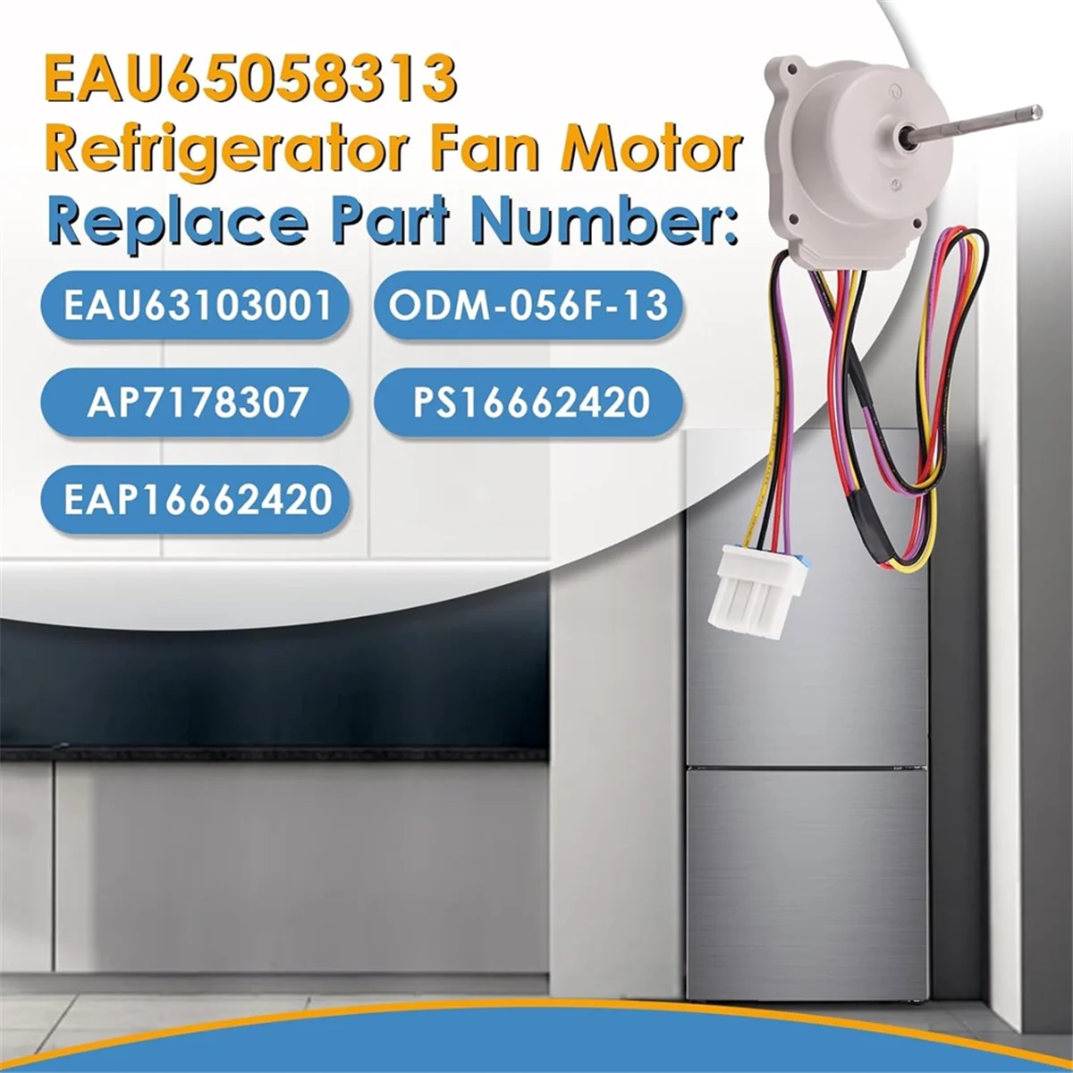 EAU65058313 Refrigerator Evapoartor Fan Motor for Freezer Replace EAU63103001 AP7178307 PS16662420 DC12V-T33C