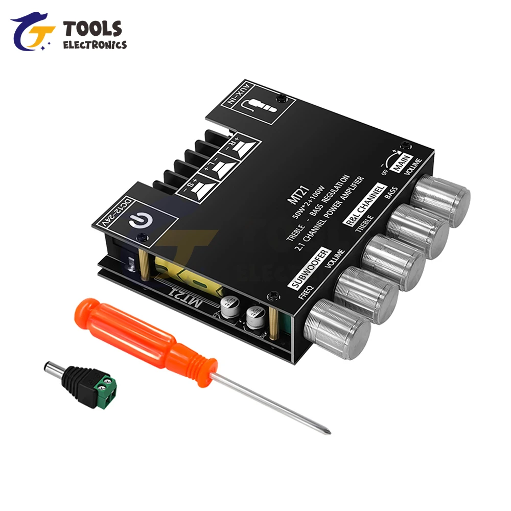 2.1 Channel BT Digital Power Amplifier Module Subwoofer Amplifier Board 50W*2+100WPower Audio Stereo Amplifier Board
