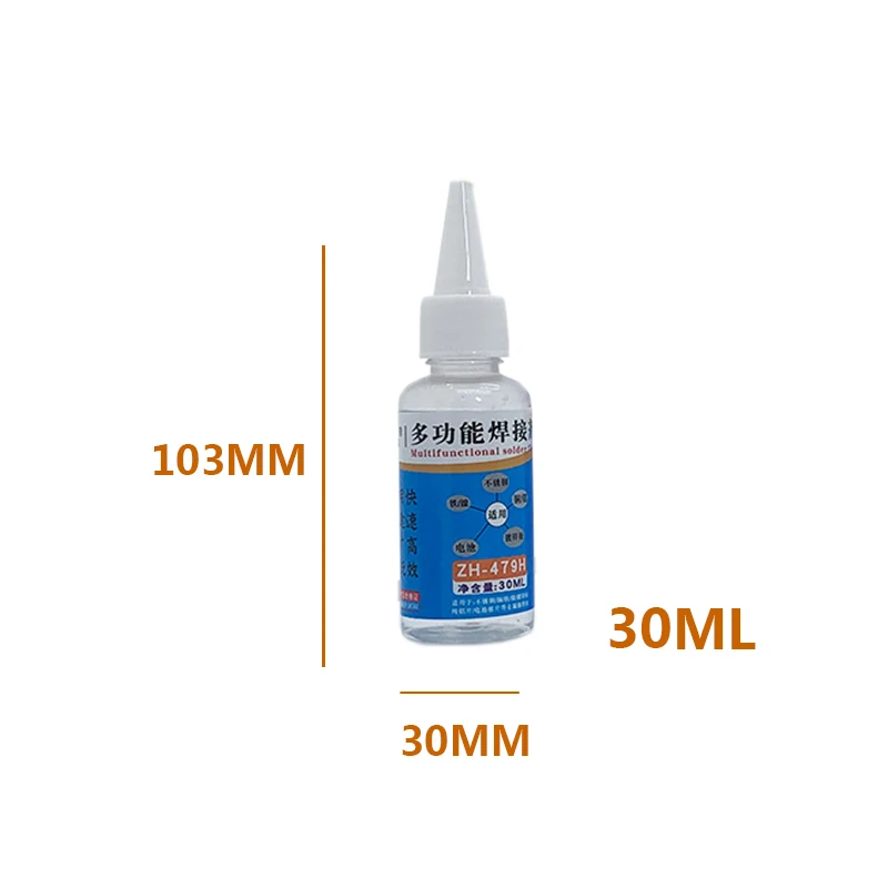 Imagem -04 - Fluxo Líquido de Solda Soldas Água para Folha Galvanizada Cobre Ferro Solda a Bateria 10 ml 30 ml 50 ml 100ml 18650 Aço Inoxidável