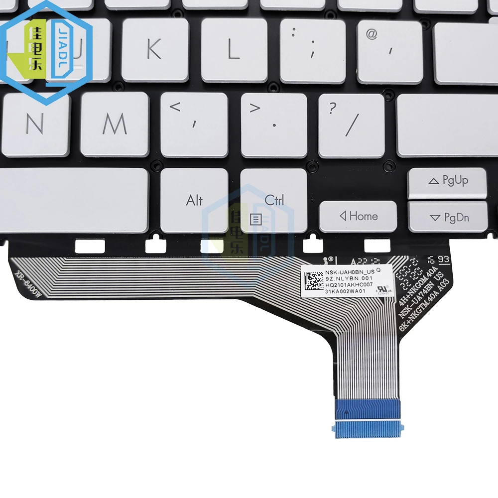 Imagem -04 - Teclado Luz Retroiluminada com Teclados Prateados Reino Unido gb Eua Inglês Teclado para Asus Zenbook Ux3402za Ux3402va Ux3402 Notebook