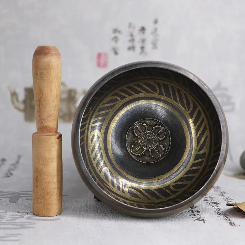 Nepal Handmade Brass Chime Buddha Copper Sound Bowl Sound Therapy Yoga Meditation Music Therapy Singing Bowl Tibet Prayer Bowl