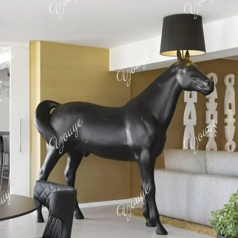 

K49 FRP Resin Malaysian Sculpture Living Room Courtyard Large Decoration Simulation Horse Floor Ornament