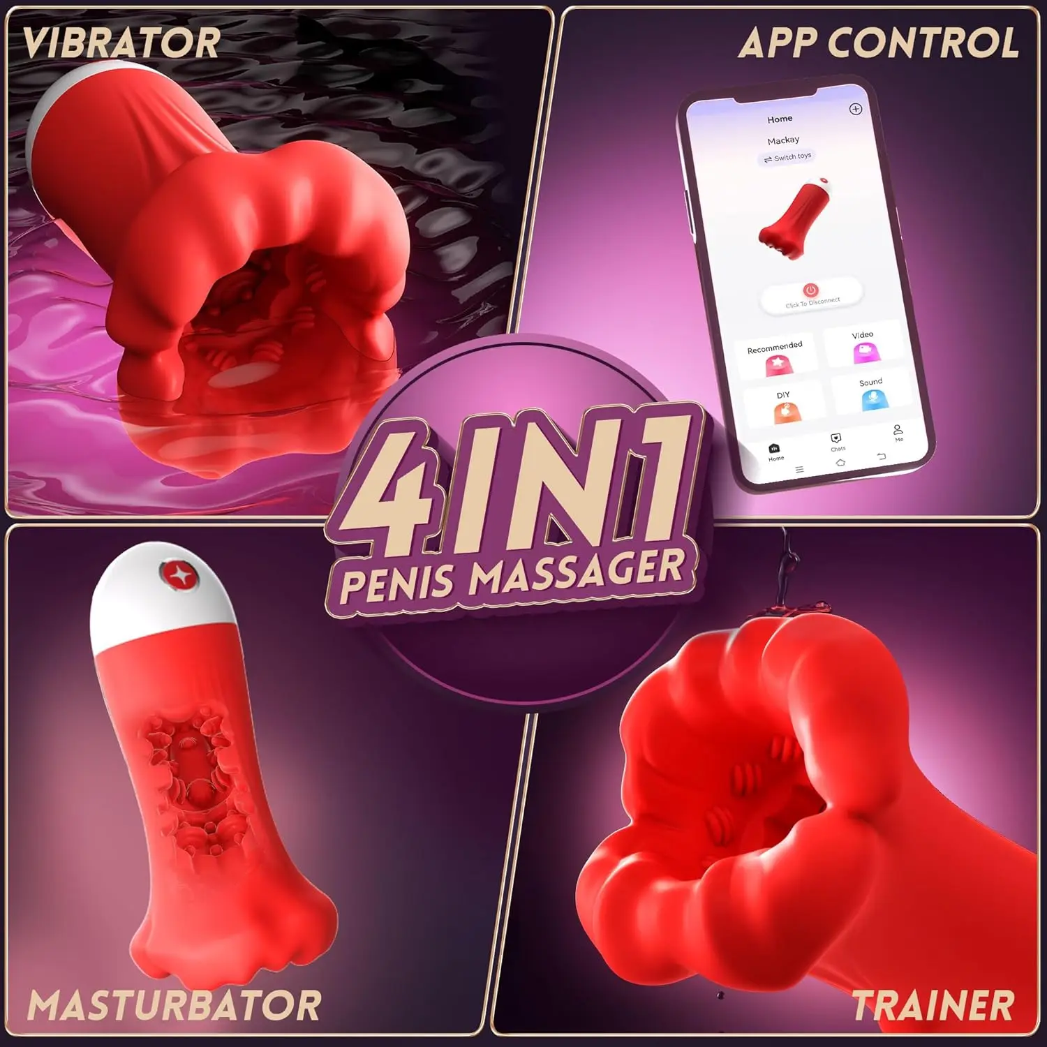 Kontrol aplikasi mengisap mastuator pria blower masturbasi Penis latihan penundaan daya tahan stimulasi Glan mainan seks Oral untuk pria