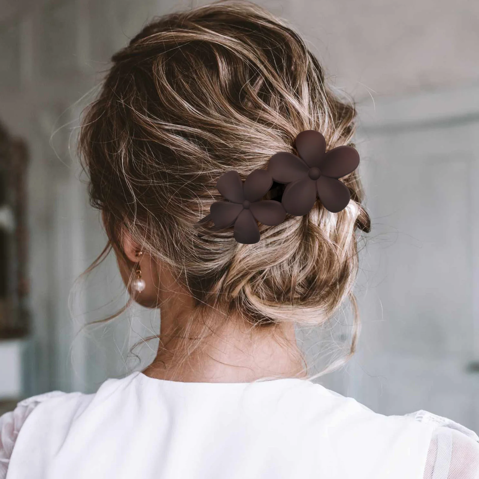 

5 шт., заколки для волос с цветком, двойной цветочный дизайн, цветочные заколки для волос с безопасной ручкой, стильные аксессуары для волос для женщин, зажимы для когтей