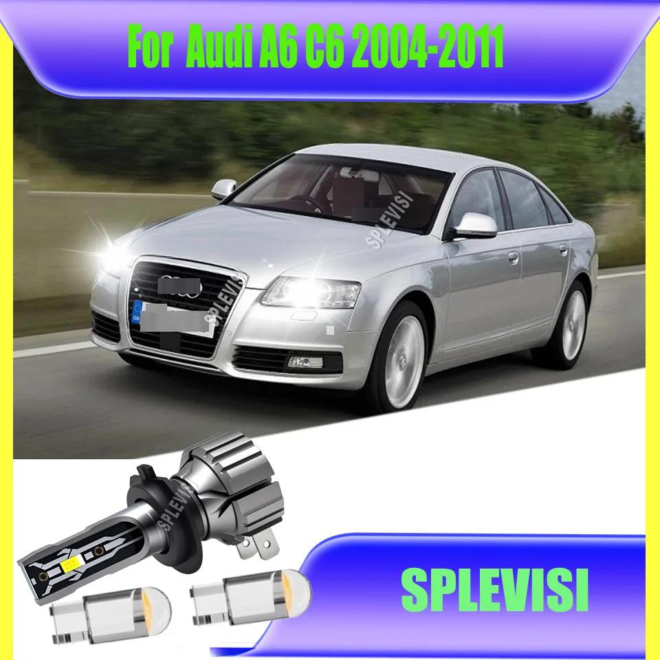 

6000K Ярко-Белый 2 шт. 7500Lm H7 Светодиодные Лампы Беспроводная Автомобильная Фара Для Audi A6 C6 2004 2005 2006 2007 2008 2009 2010 2011