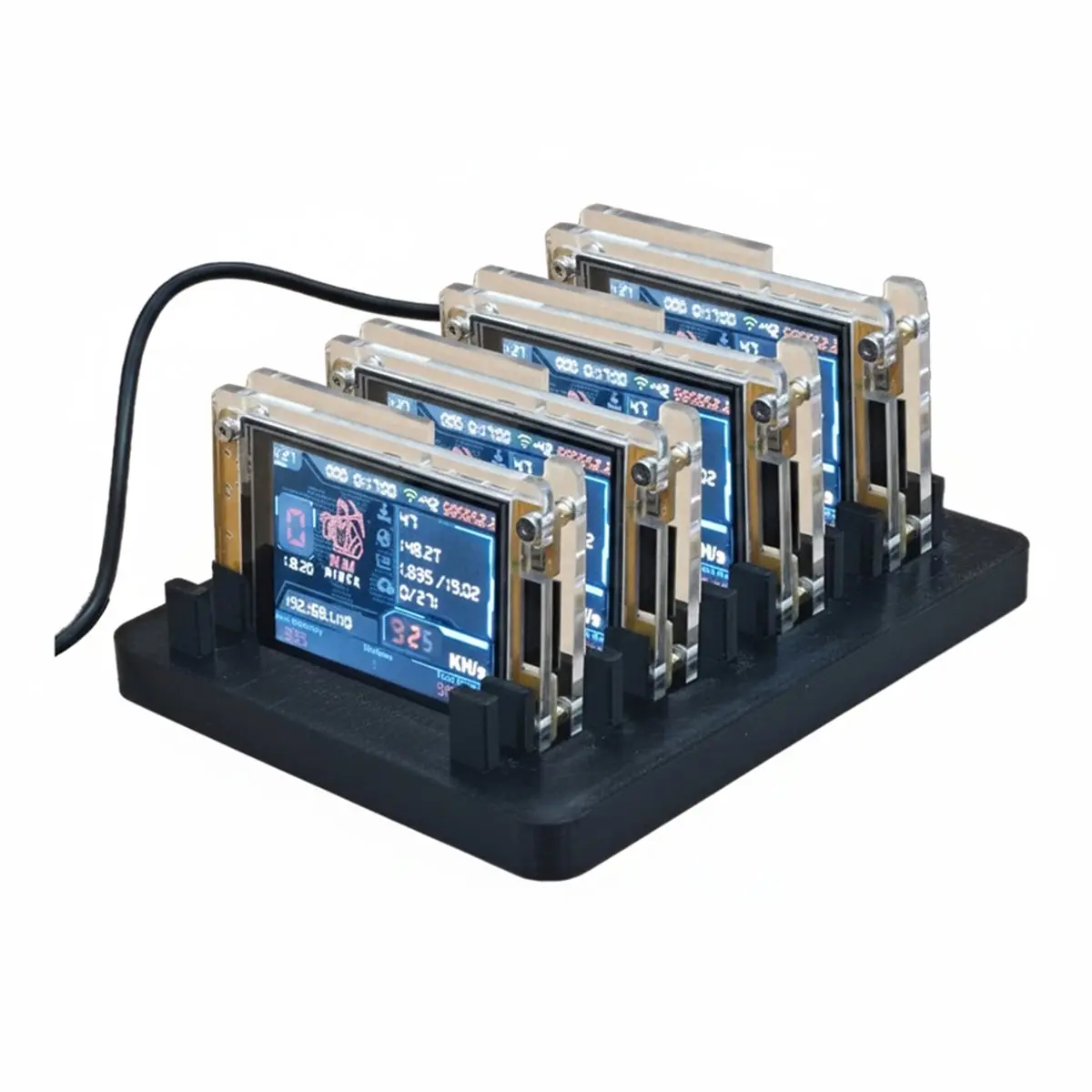 Upgraded 4x925KH/S NMMINER+BTC with 4 Slots Stand 2.8 Inch Smart Display Bitcoin Crypto Solo Lottery Miner